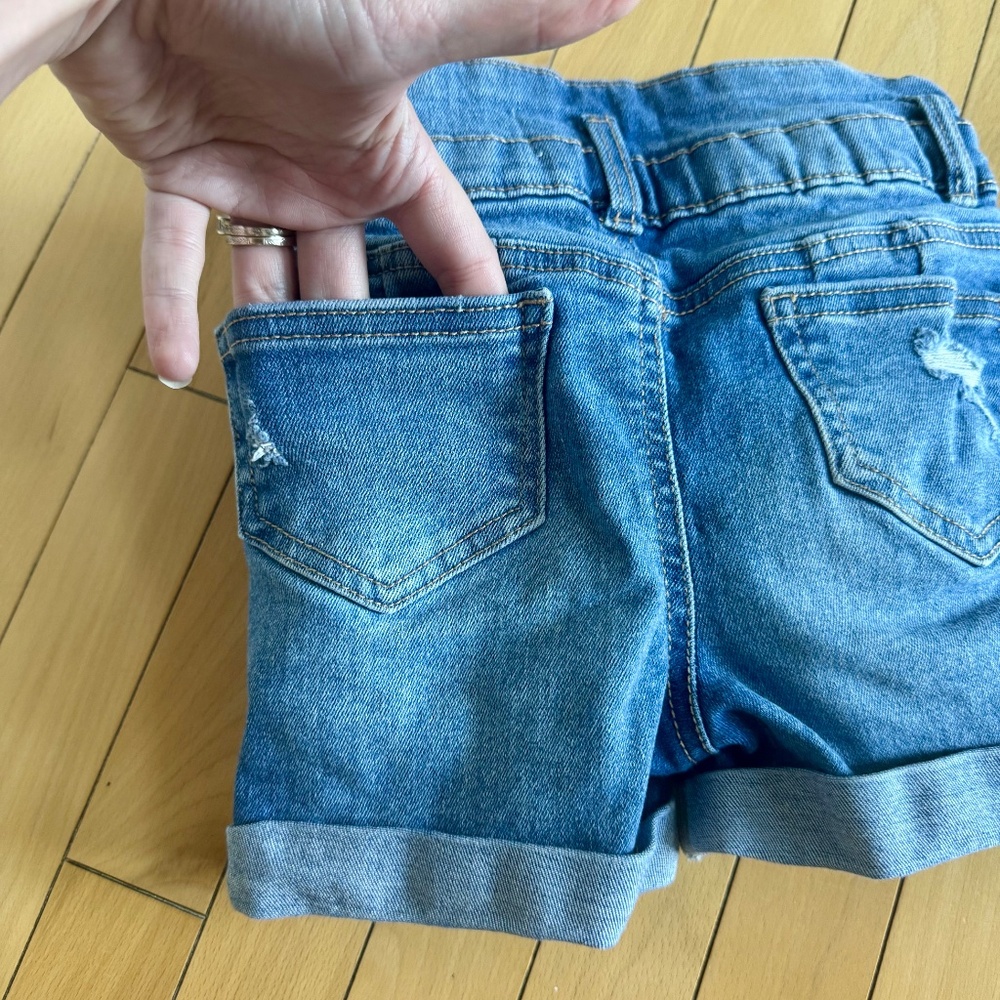 3 for $12 Blue Denim Kids Shorts Urban Kids Size 4 Elastic Waist and Zipper Fly - Picture 6 of 10